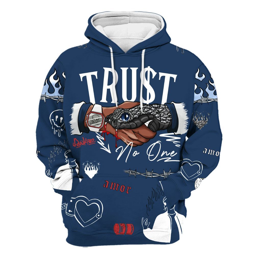 Hoodie To Match SP Sport Royal 3s - Snake Trust No One All Over Print