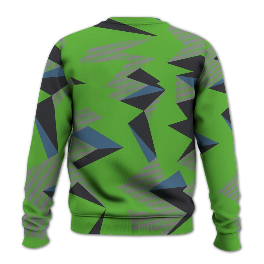 Sweatshirt To Match Retro Green Bean 5s - Geometric Camouflage Pattern All Over Print