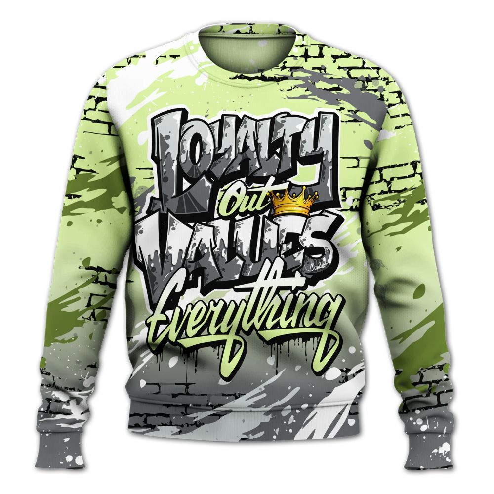 Sweatshirt To Match Smoke Grey Volt TR 1s - Values Of Loyalty Drip All Over Print
