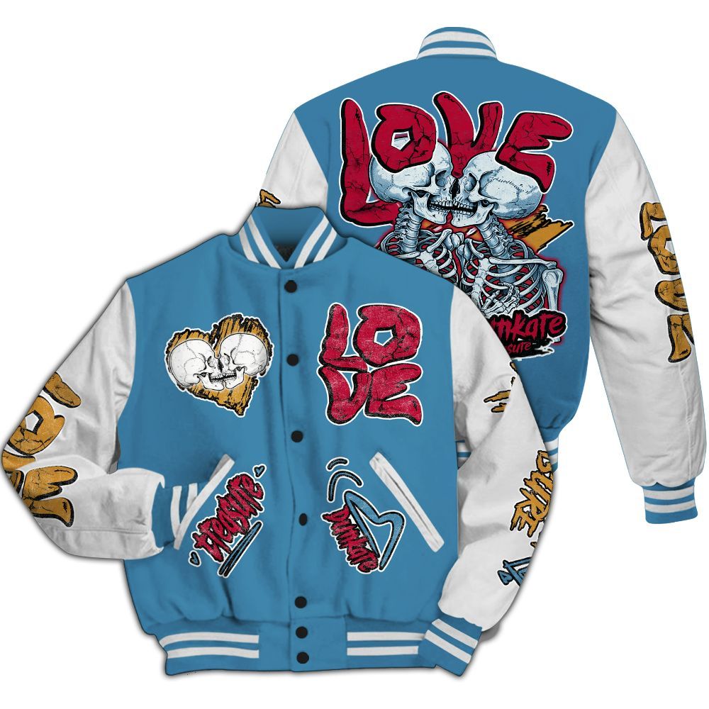 Varsity Jacket To Match GS Messy Room 4s - Skull Bear All Over Print