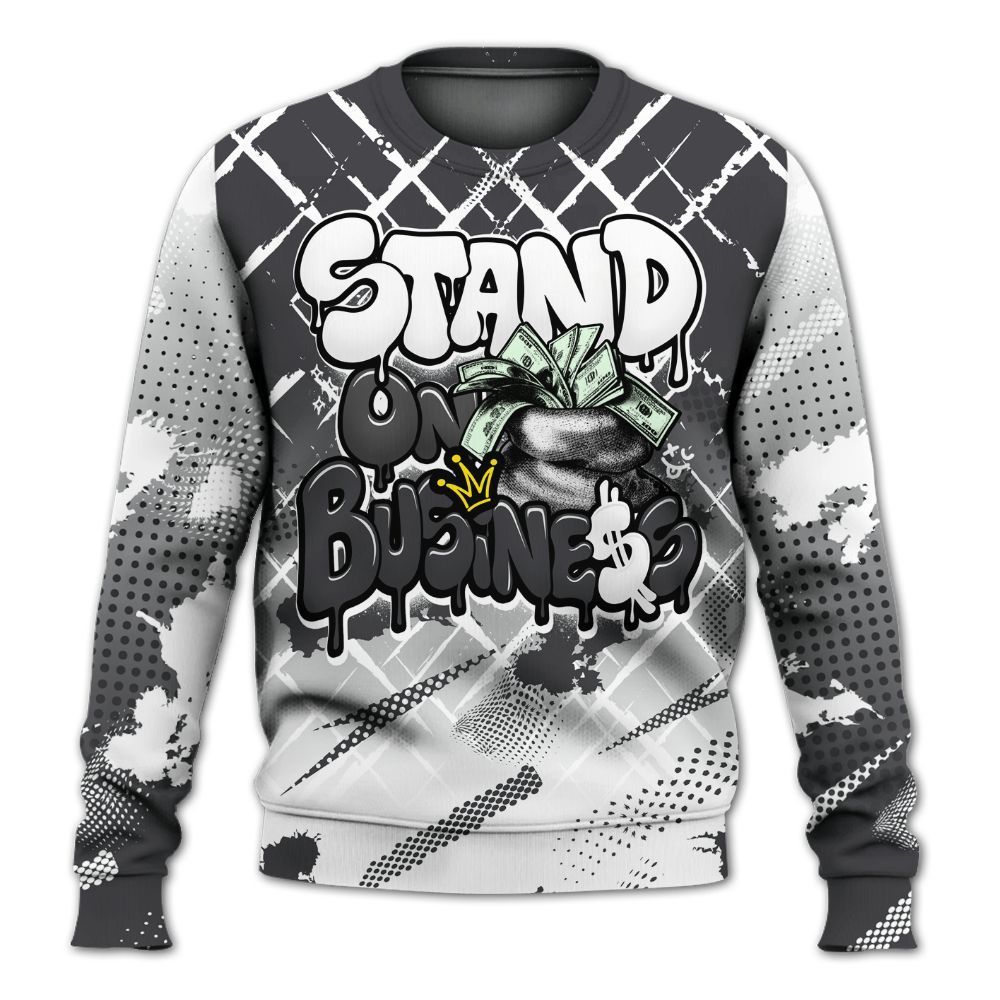 Sweatshirt To Match Fear 4s - Halftone Stand Business Dripping All Over Print