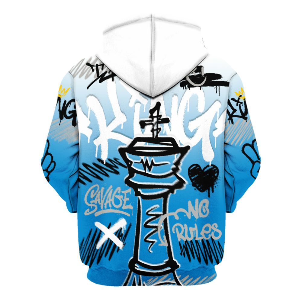 Hoodie To Match Industrial Blue 4s - Street King Chess Streetwear All Over Print