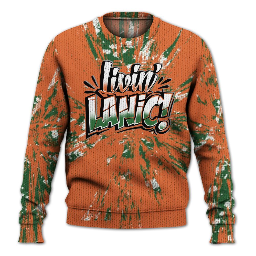 Knitted Sweater To Match Low Miami 5s - Living Large Graphic Luxury