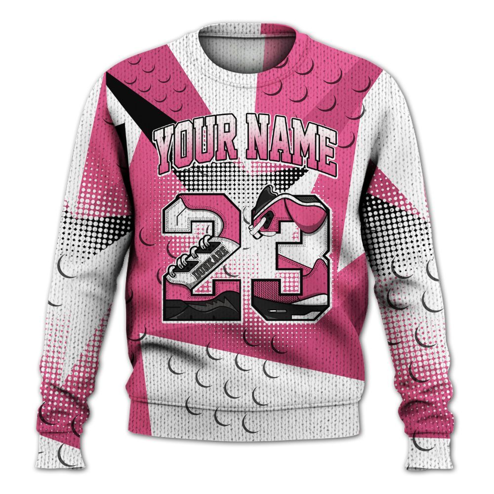 Knitted Sweater To Match Air Max SNDR Hyper Pink - Poly Custom Name Number 23 5s