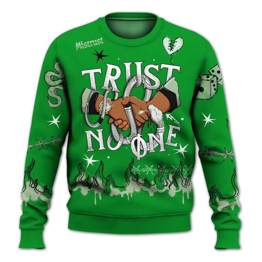 Sweatshirt To Match Green Spark CJ1 T-Rex - Trust No One Snake-Bite Doodle Crayon All Over Print