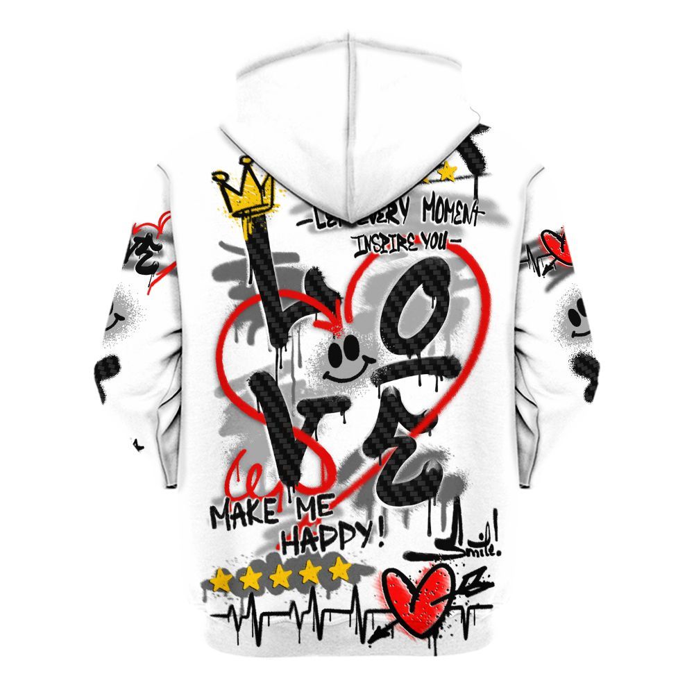Hoodie To Match Kobe 9 EM Protro Halo - Happy Love Beats Graffiti Streetwear All Over Print