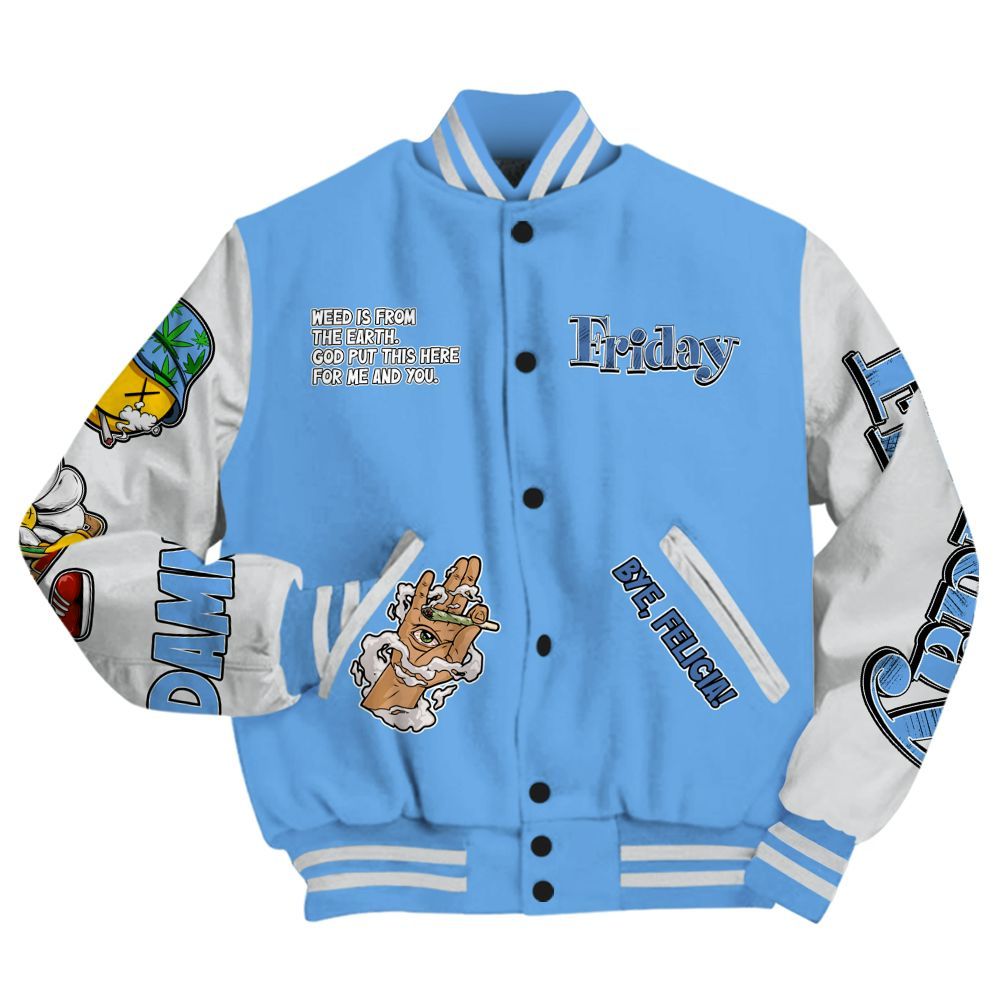 Varsity Jacket To Match University Blue 6s - Friday Sneaker Stress Style All Over Print