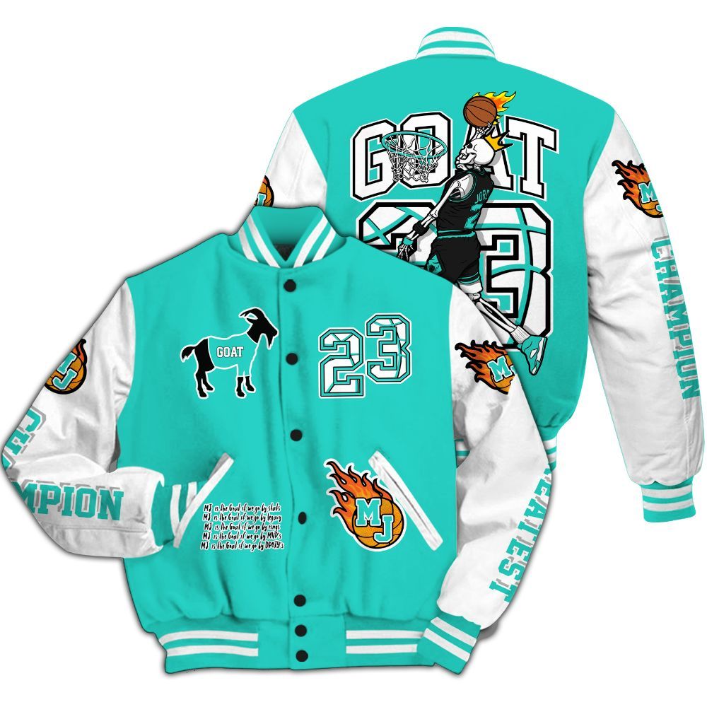 Varsity Jacket To Match Dunk Low Clear Jade - 23 G.0.A.T Jump Up Basketball All Over Print