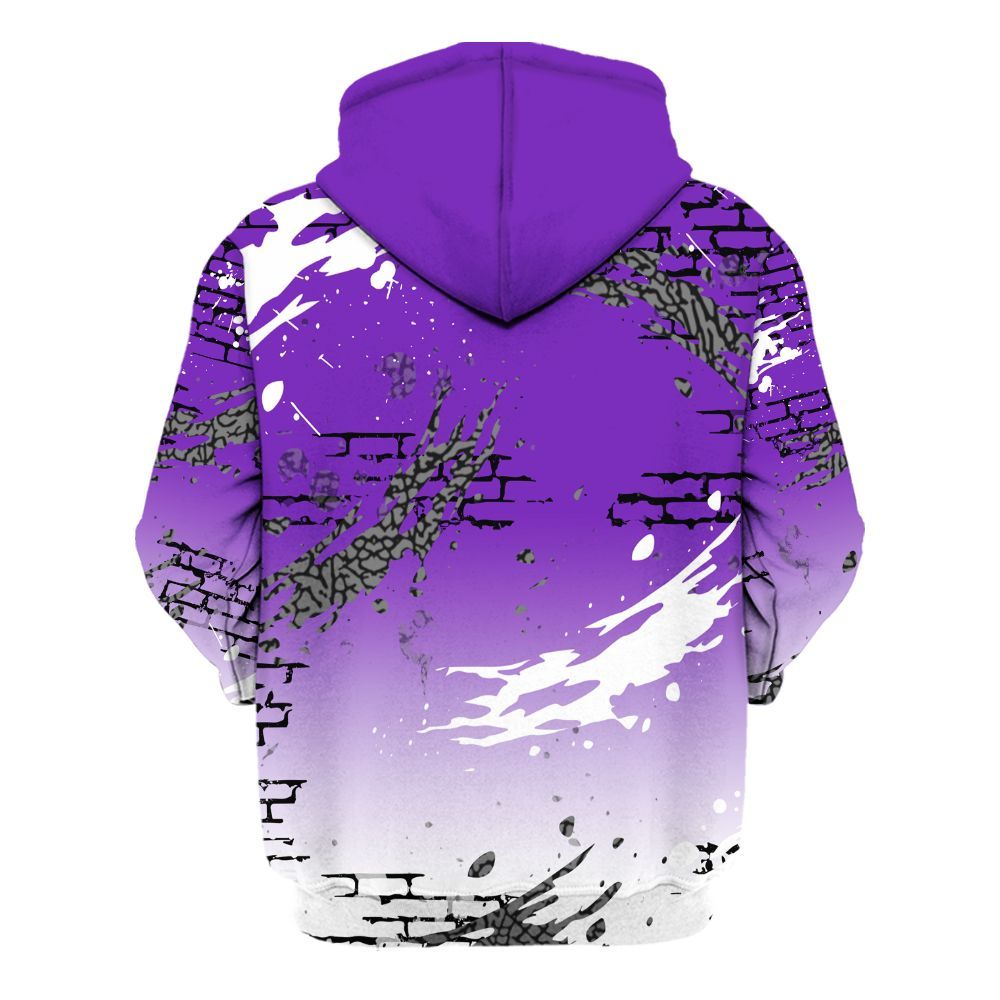 Hoodie To Match Retro Dark Iris 3s - Values Of Loyalty Drip All Over Print