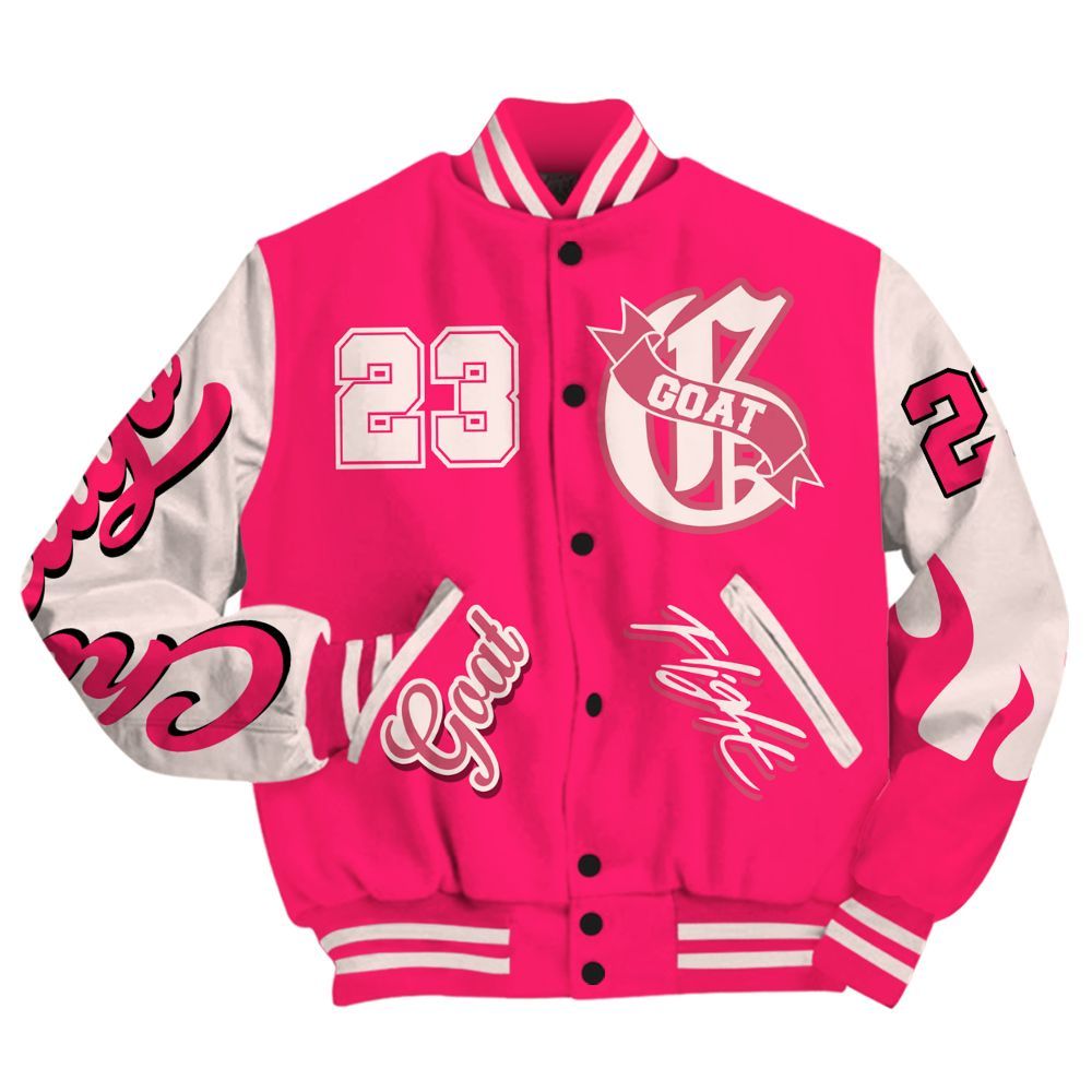 Varsity Jacket To Match A'One Pink Aura - The G.O.A.T Flight Streetwear All Over Print