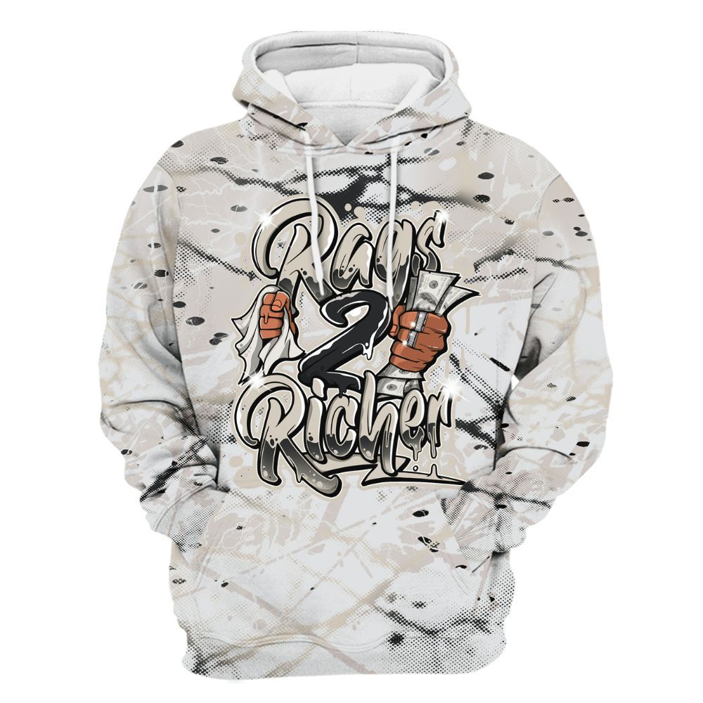 Hoodie To Match Retro Reverse Metallic 5s - Rag 2 Rich Graphic All Over Print