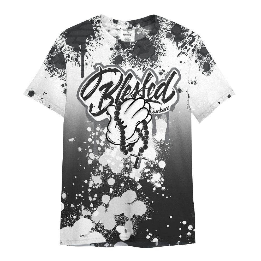 Shirt To Match Black Cat 3s - God Blessed Ink Drip All Over Print