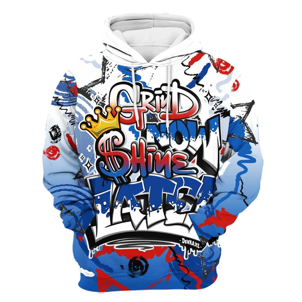 Hoodie To Match Kobe 6 Game Royal - Grind Shine Later Drip All Over Print