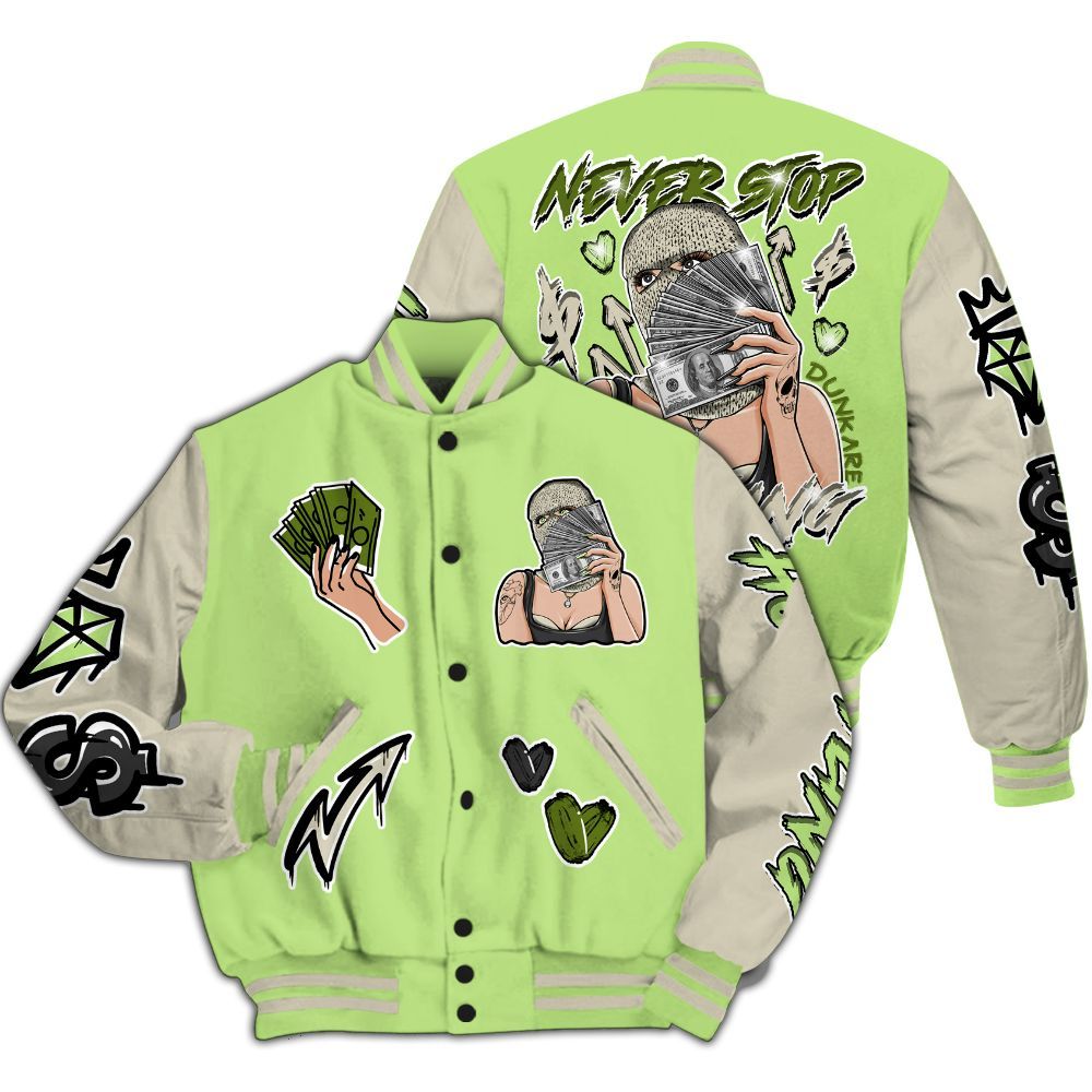 Varsity Jacket To Match Air Max Stussy Action Green - Hustling Unique All Over Print
