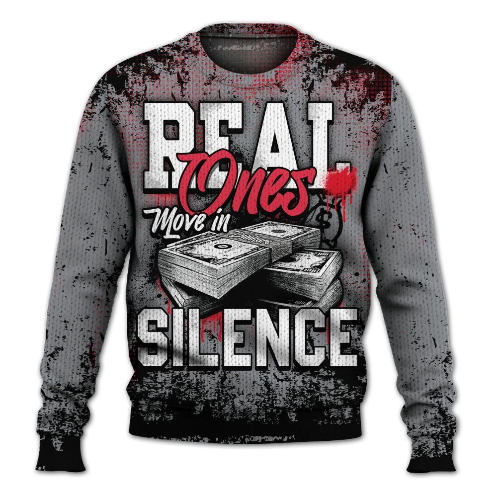 Knitted Sweater To Match Black Cement 3s - Move In Silence Money Street Retro