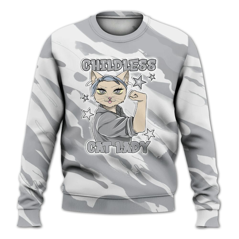 Sweatshirt To Match Low OG Wolf Grey 1s - Childless Kat Lady All Over Print