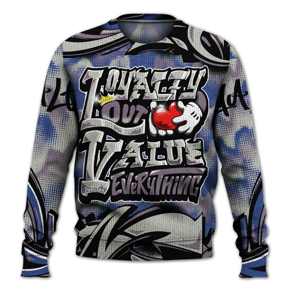 Sweater To Match Low OG Voodoo Alternate 1s - Loyalty Out Value Graffiti Graphic