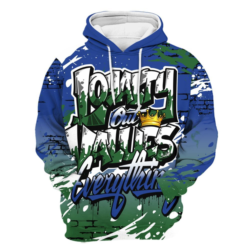 Hoodie To Match Dunk Low Tennis Classic - Values Of Loyalty Drip All Over Print