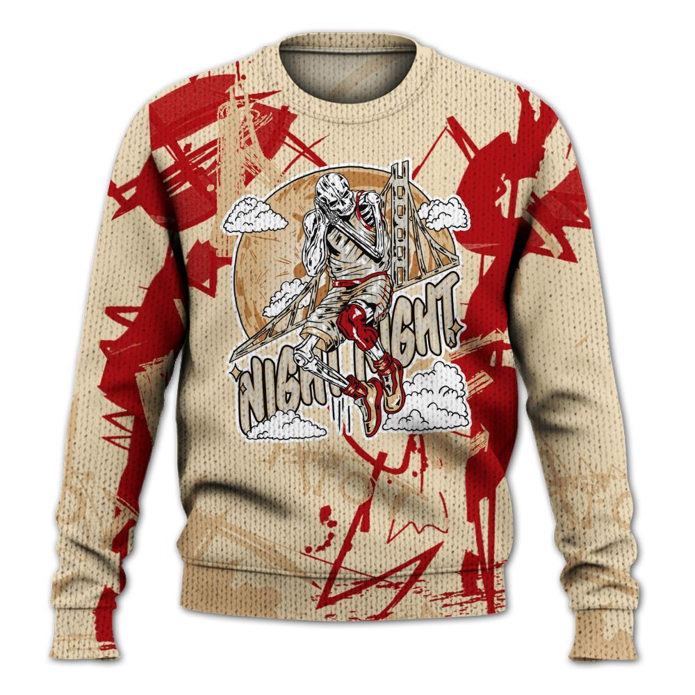 Knitted Sweater To Match Dunk Low Strawberry Waffle - Seeya Skeleton Messyz