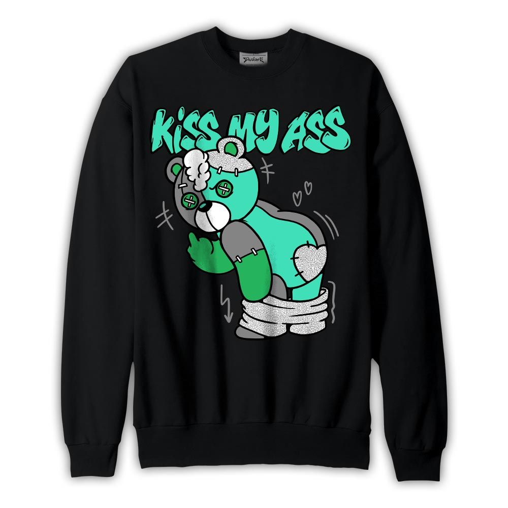 Sweatshirt To match Black Green Glow 3s Sweatshirt - Kiss My Hugz Graphic