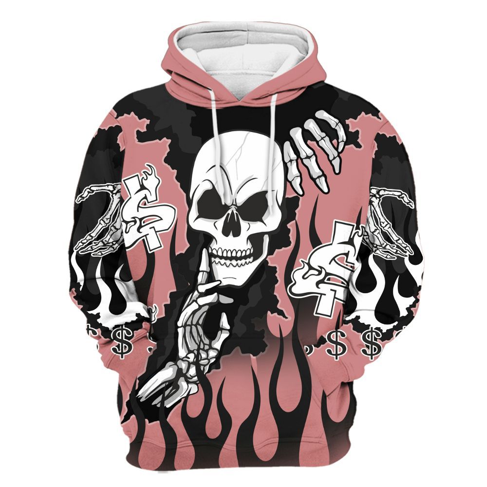 Hoodie To Match Low OG Rust Pink 1s - Ones Move In Silence Graphic Trapped All Over Print