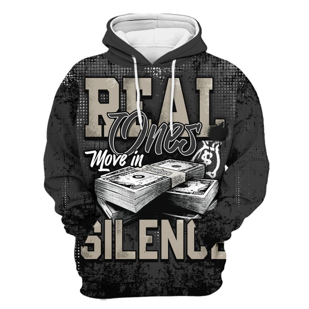 Hoodie To Match RM Light Bone 4s - Move In Silence Money Street Retro All Over Print