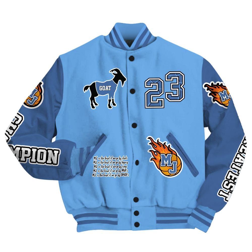 Varsity Jacket To Match University Blue 6s - 23 G.0.A.T Jump Up Basketball All Over Print