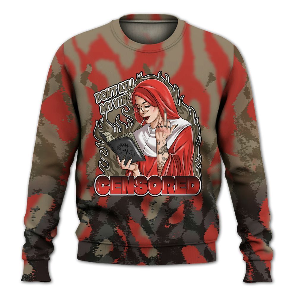 Sweatshirt To Match Olive 9s - Censoredz Burn All Over Print