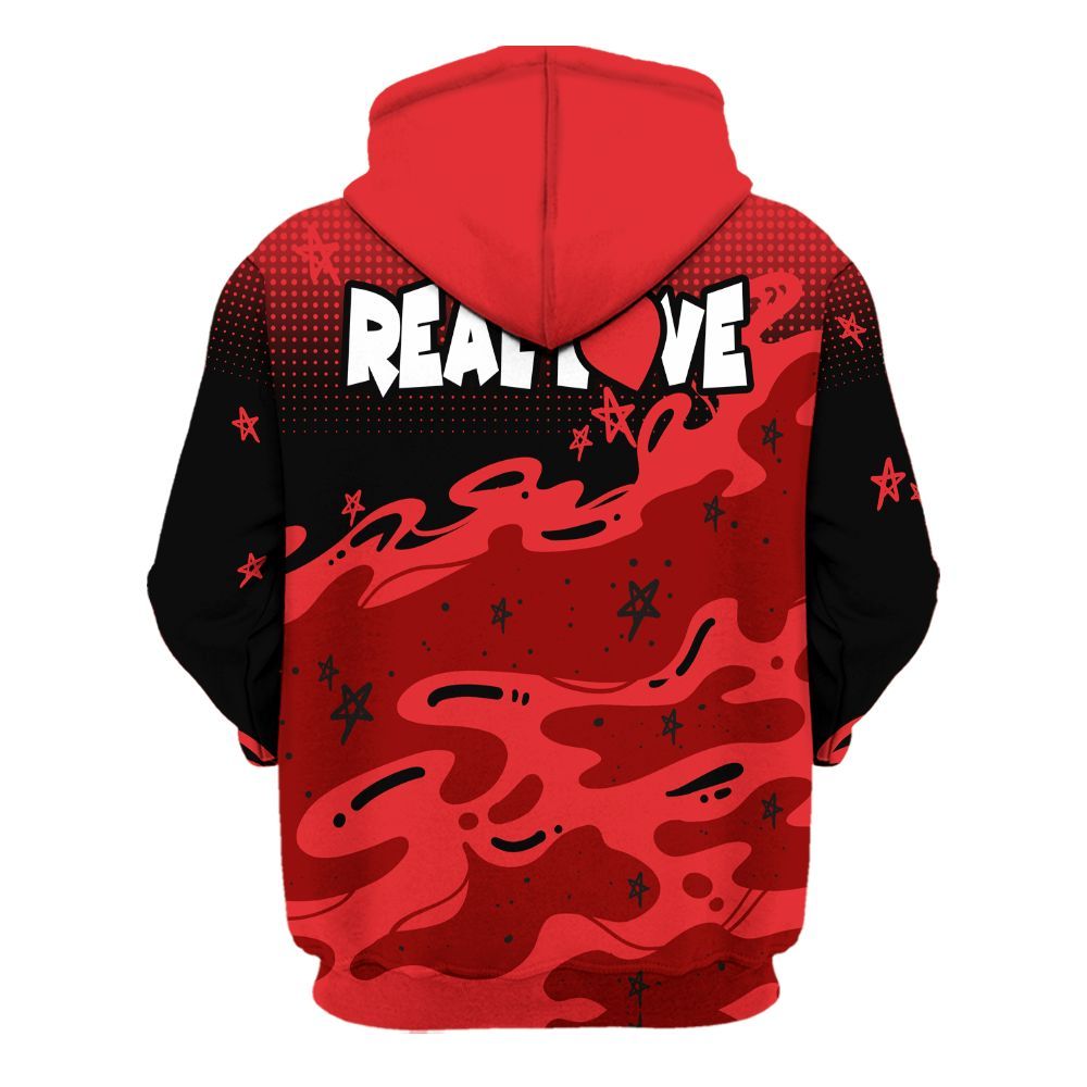Hoodie To Match Chile Red 9s - Sincere Fondness Bear Stars All Over Print