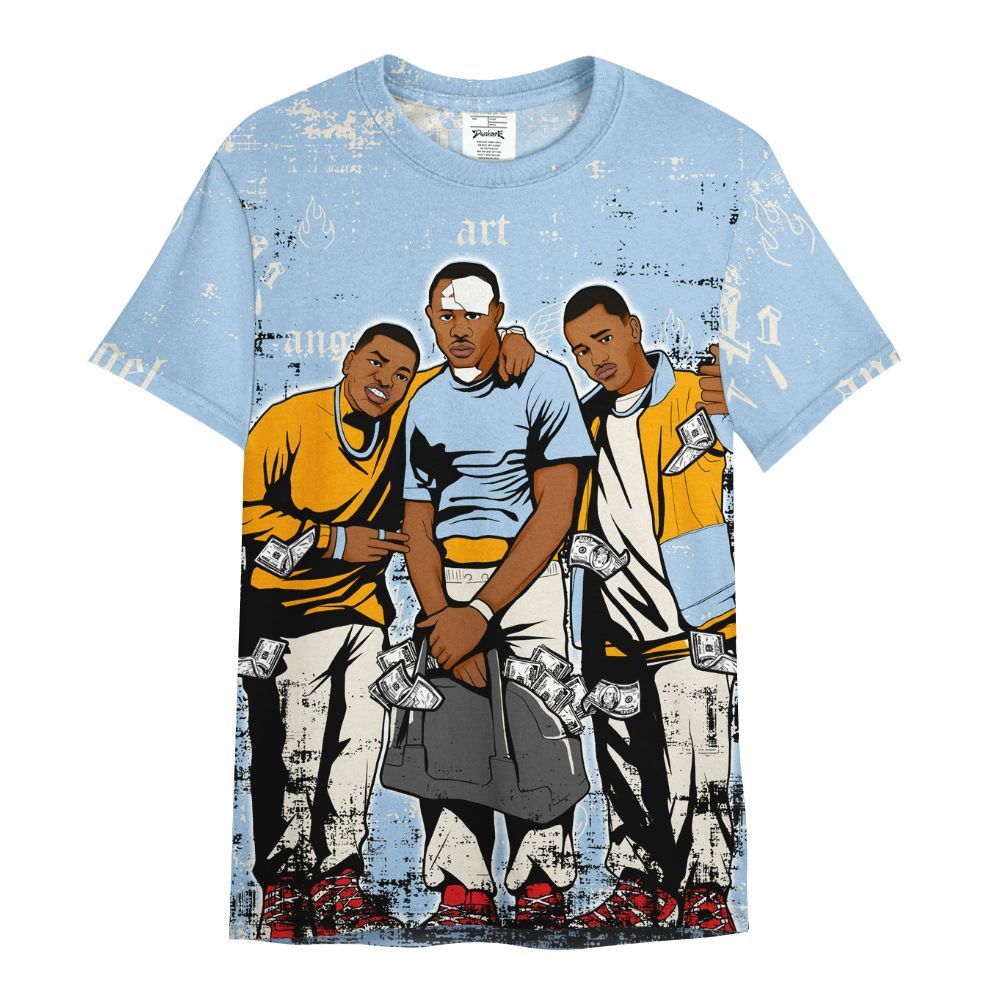 Shirt To Match Retro High OG Pale Ivory Psychic Blue 1s - Paid In Full Money All Over Print