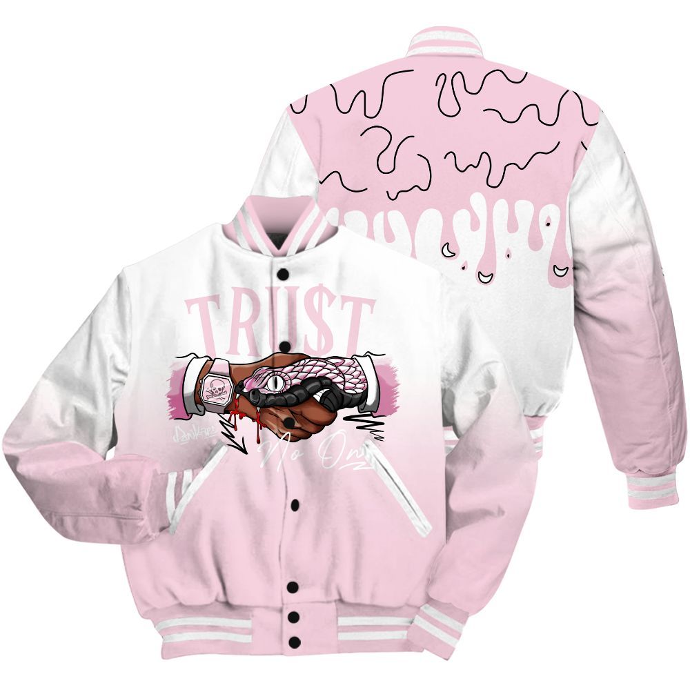 Varsity Jacket To Match Orchid 4s Shirt, Snake Trust No One Drip All Over Print
