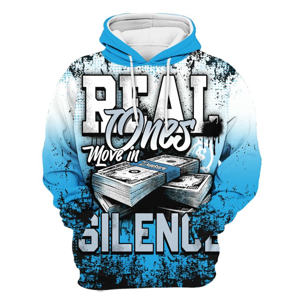 Hoodie To Match University Blue Low 2026 11s - Move In Silence Money Street Retro All Over Print