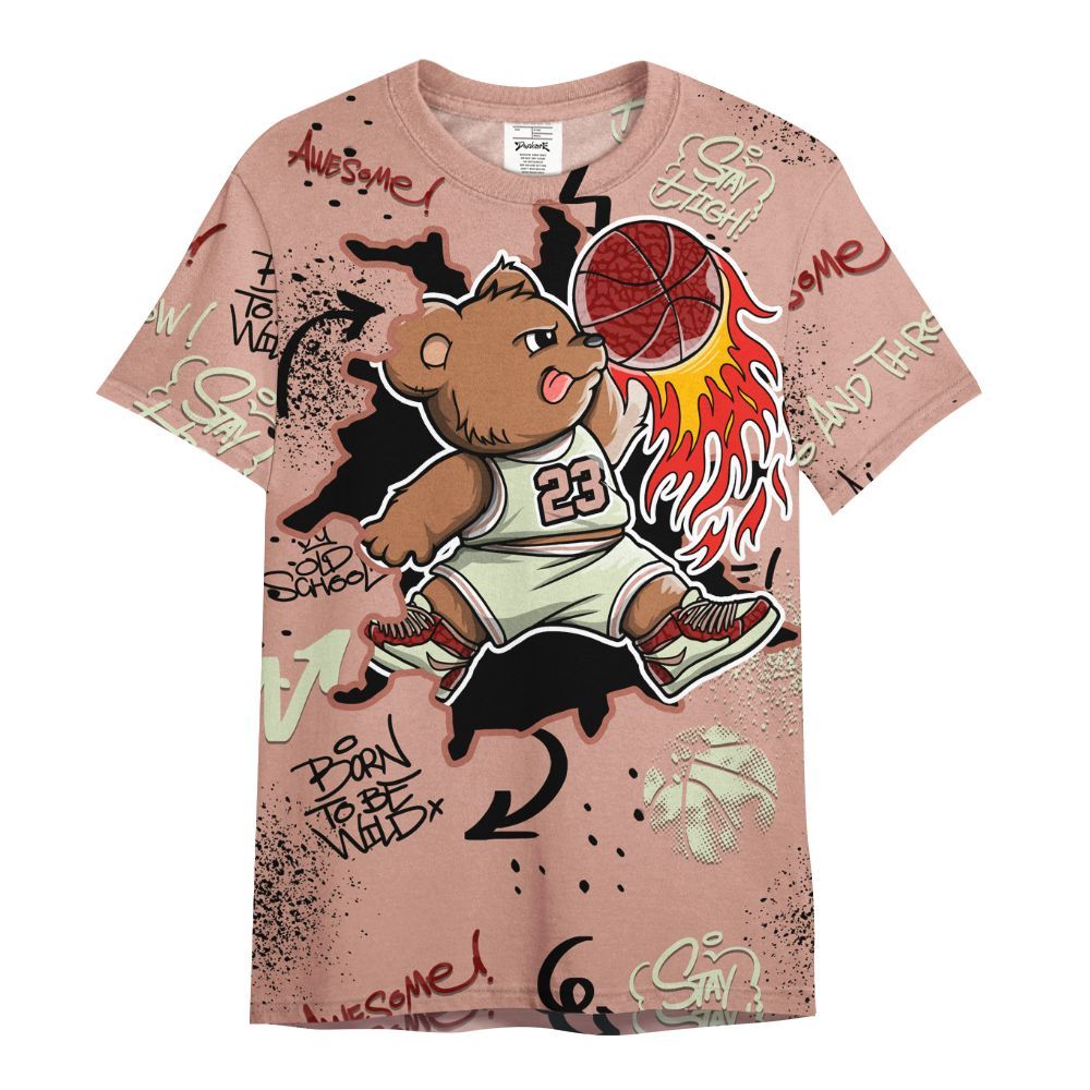 Shirt To Match Valentines Day 3s - Number 23 Basketball Bear Custom Name All Over Print