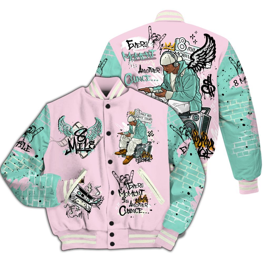 Varsity Jacket To Match Retro Easter 5s - 8Mile Movie Graffiti All Over Print