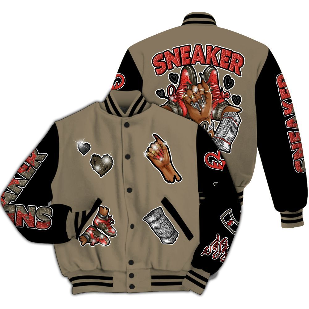 Varsity Jacket To Match Olive 9s - Sneakerz Girlz All Over Print