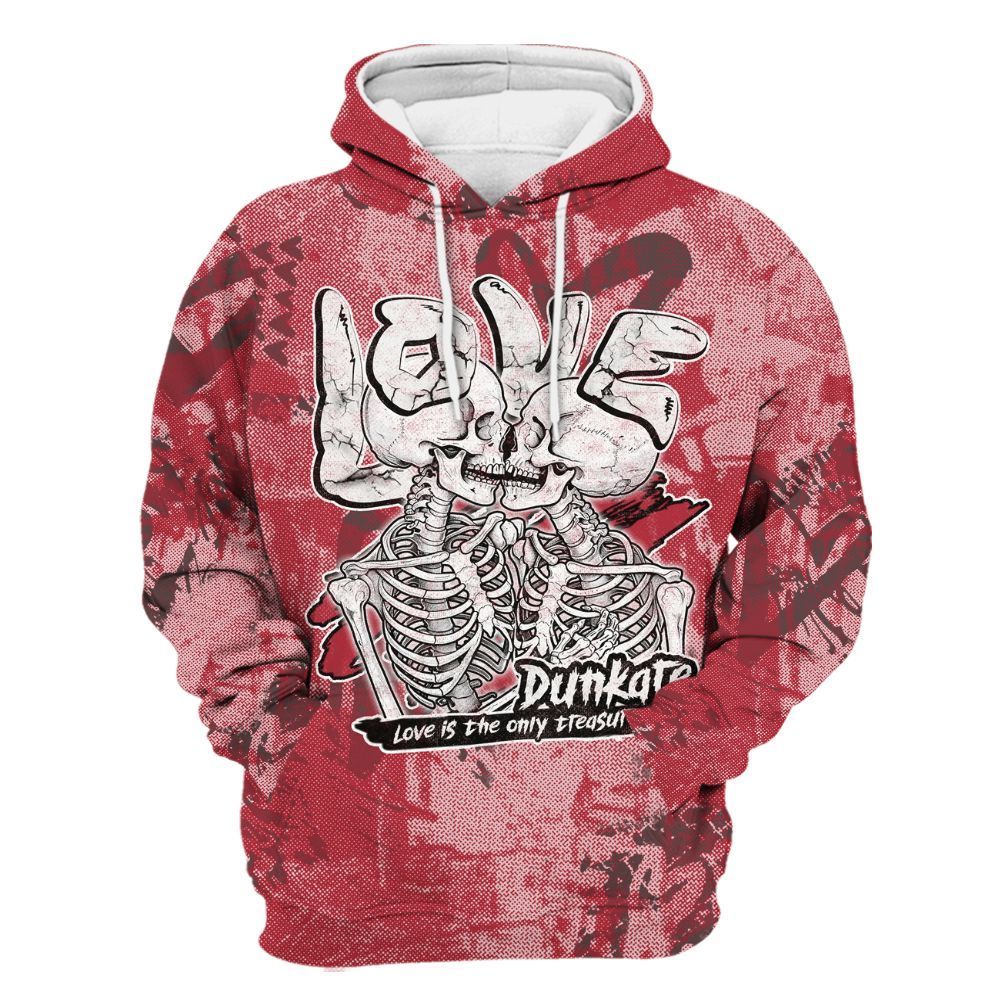 Hoodie To Match Black Toe 14s - Skull Love All Over Print