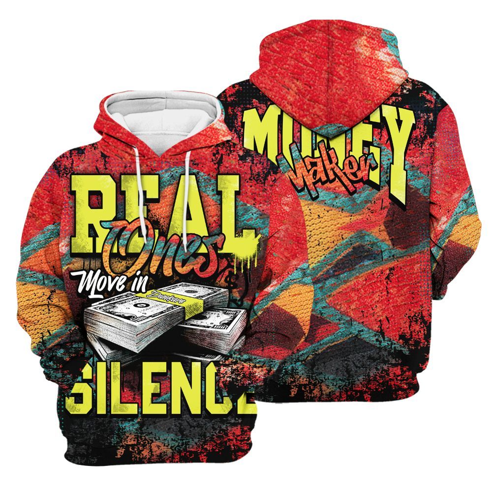 Hoodie To Match Kobe 8 What The - Move In Silence Money Street Retro All Over Print