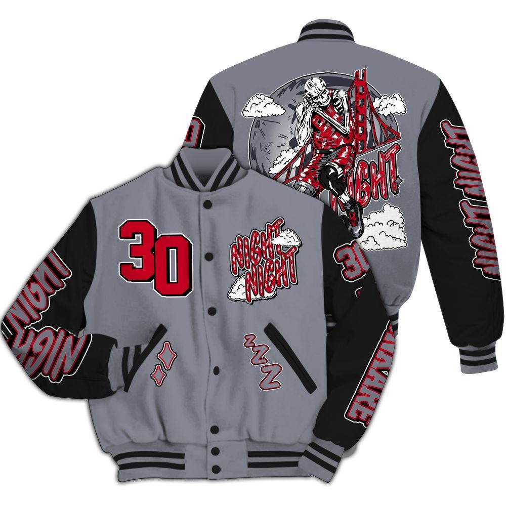 Varsity Jacket To Match Retro Black Flint 13s - Seeya Skeleton All Over Print