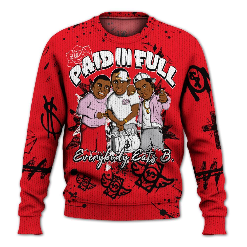 Knitted Sweater To Match Zoom Vomero 5 Valentine's Day 2025 - Everybody Paid In Full Crayon