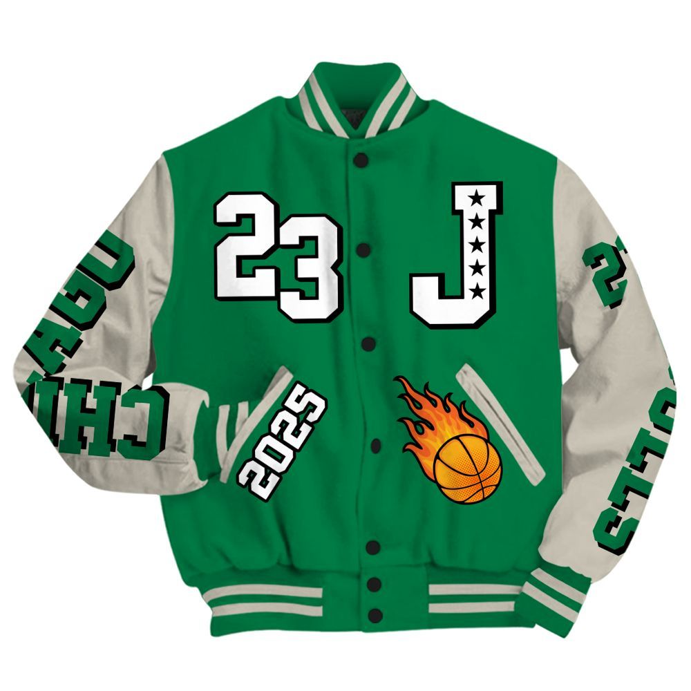 Varsity Jacket To Match Lucky Green 2s - Chicago 23 Basketball All Over Print
