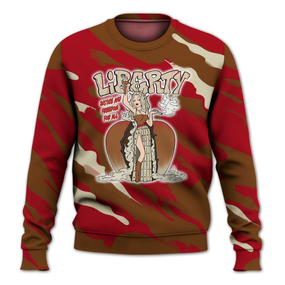 Sweatshirt To Match Archaeo Brown 5s - Midwest Cartoon Colored All Over Print