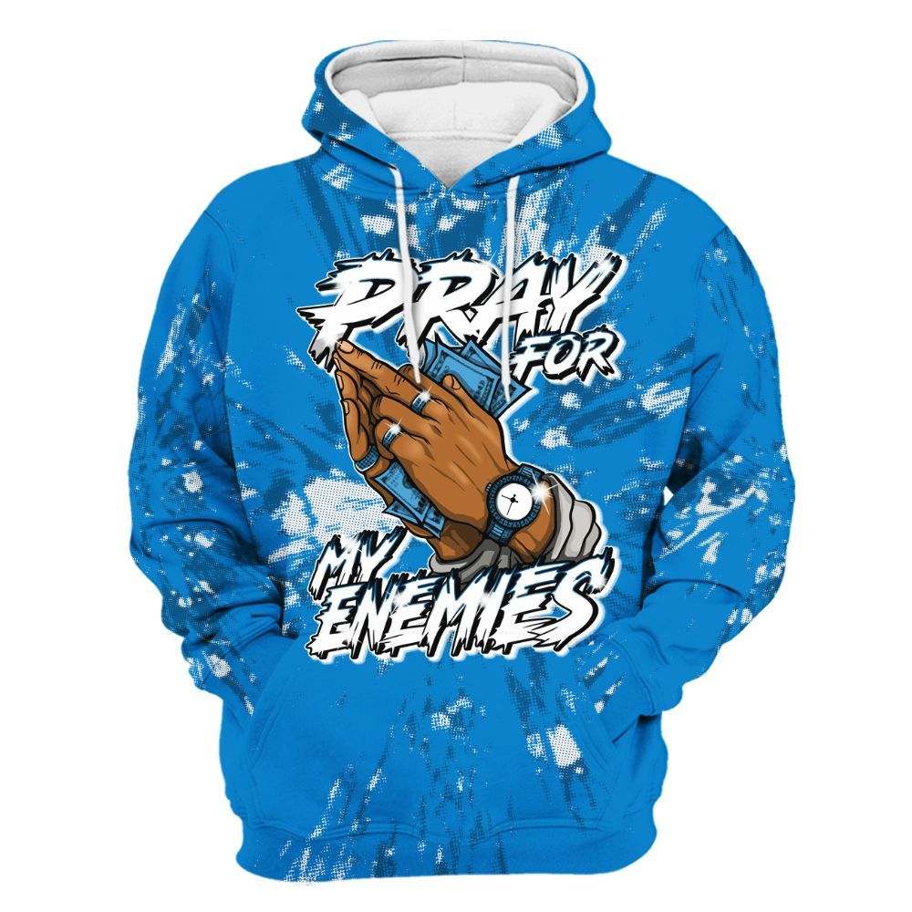 Hoodie To Match Industrial Blue 4s - Prayed For Enemies Graphic Luxury All Over Print