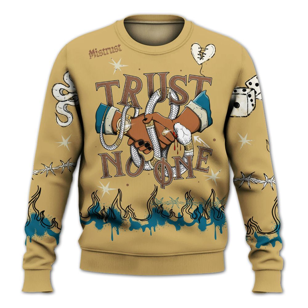 Sweatshirt To Match Retro Cacao Wow 4s - Trust No One Snake-Bite Doodle Crayon All Over Print