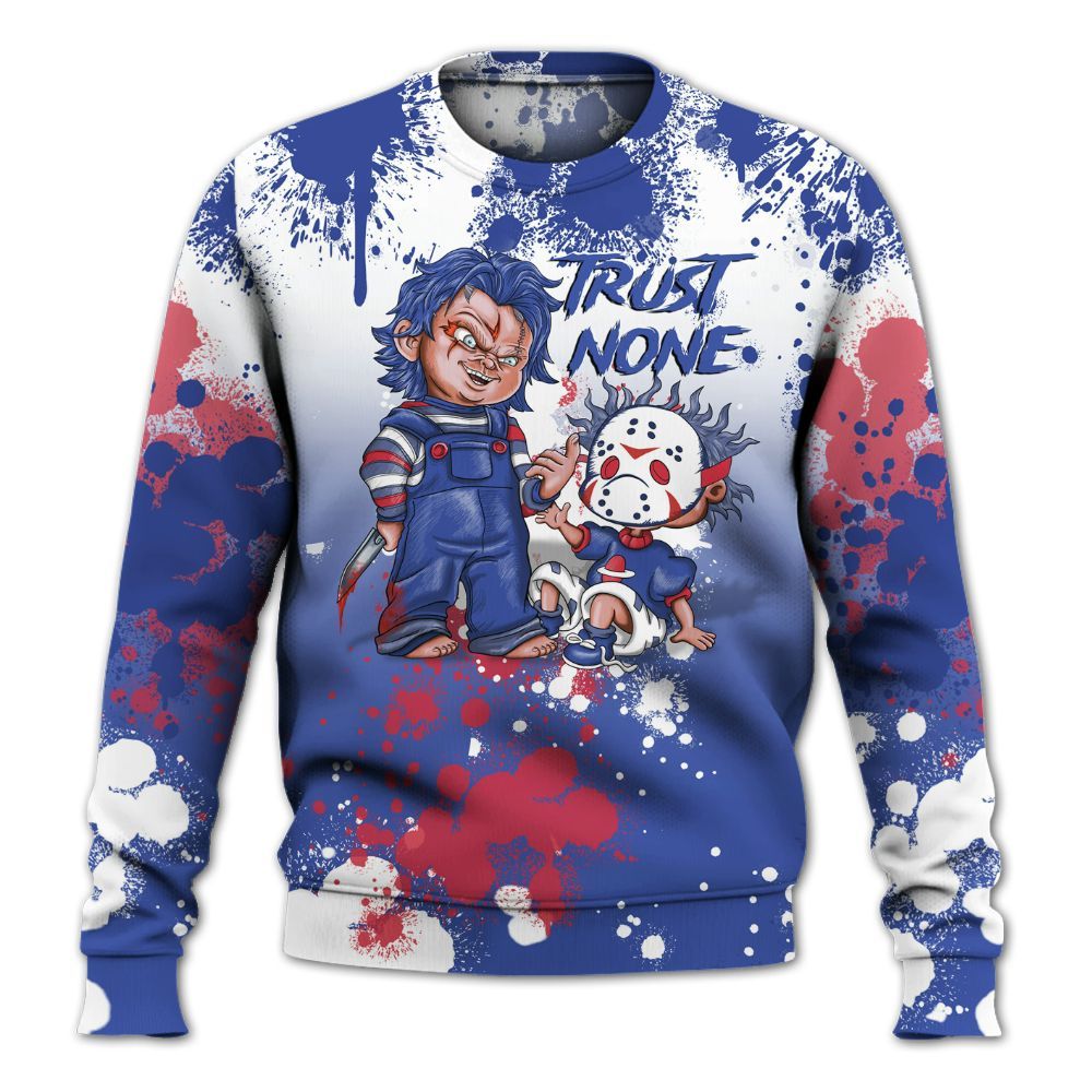 Sweatshirt To Match Air Griffey Max USA Red White Blue 1s - Trust No One Scary All Over Print