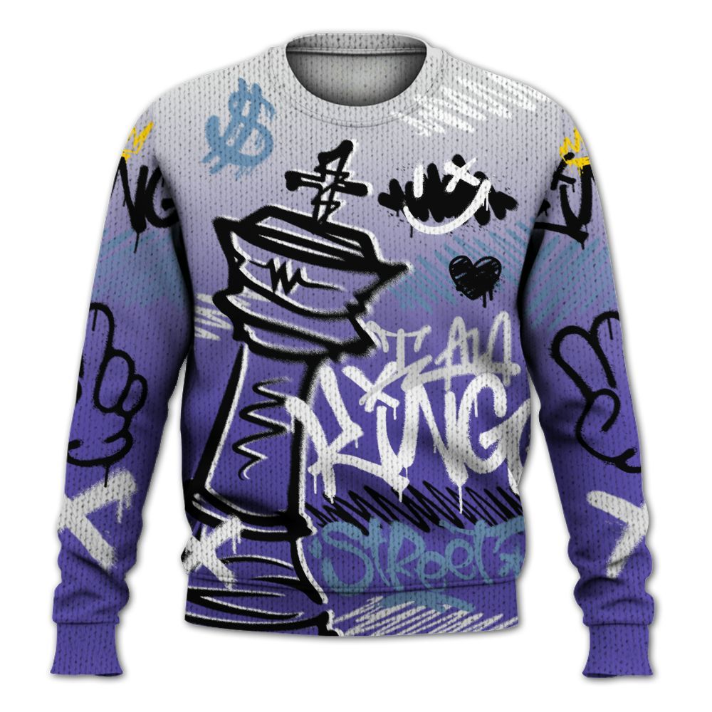 Knitted Sweater To Match Retro Concord 5s - Street King Chess Streetwear