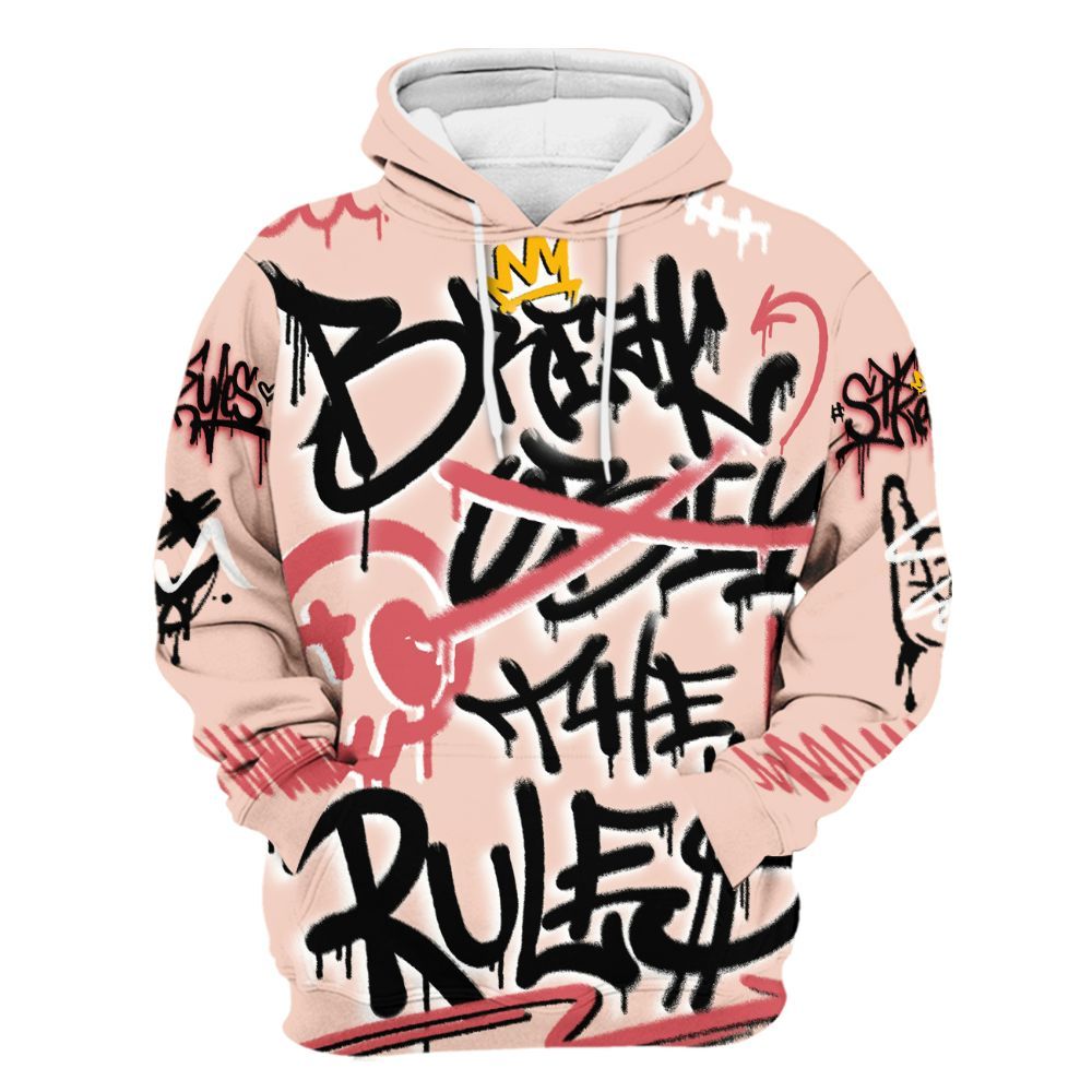 Hoodie To Match Washed Coral 2s Shirt, Streetwear Break The Rules All Over Print