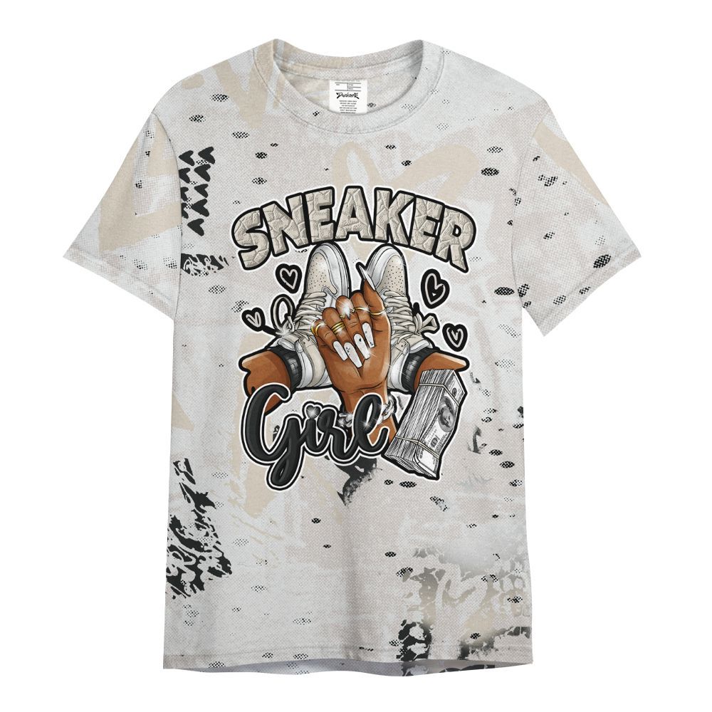 Shirt To Match Retro Reverse Metallic 5s - Sneakerz Girlz Heart Grunge All Over Print