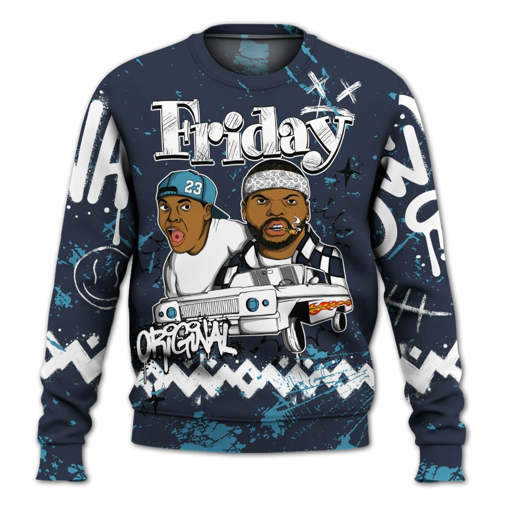 Sweatshirt To Match Retro Obsidian 13s - Friday Sneaker Crayon All Over Print
