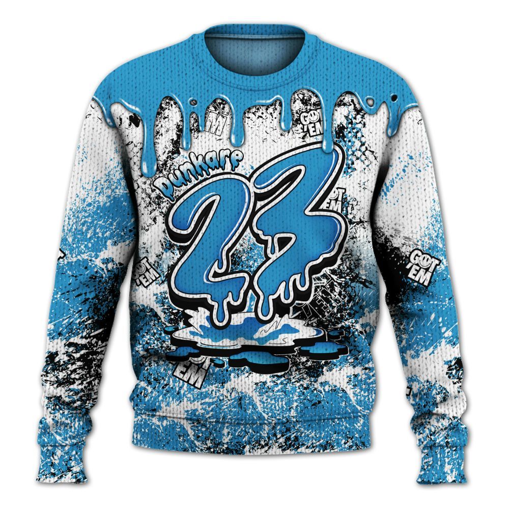 Knitted Sweater To Match Powder Blue 9s - Dripping 23 Drip
