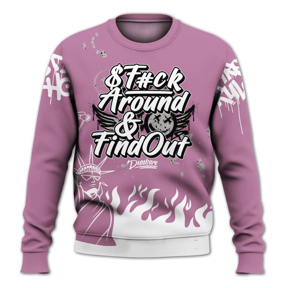 Sweatshirt To Match Neutral Grey Black White Orchid 4s - Graphic Fck Around Find Out All Over Print